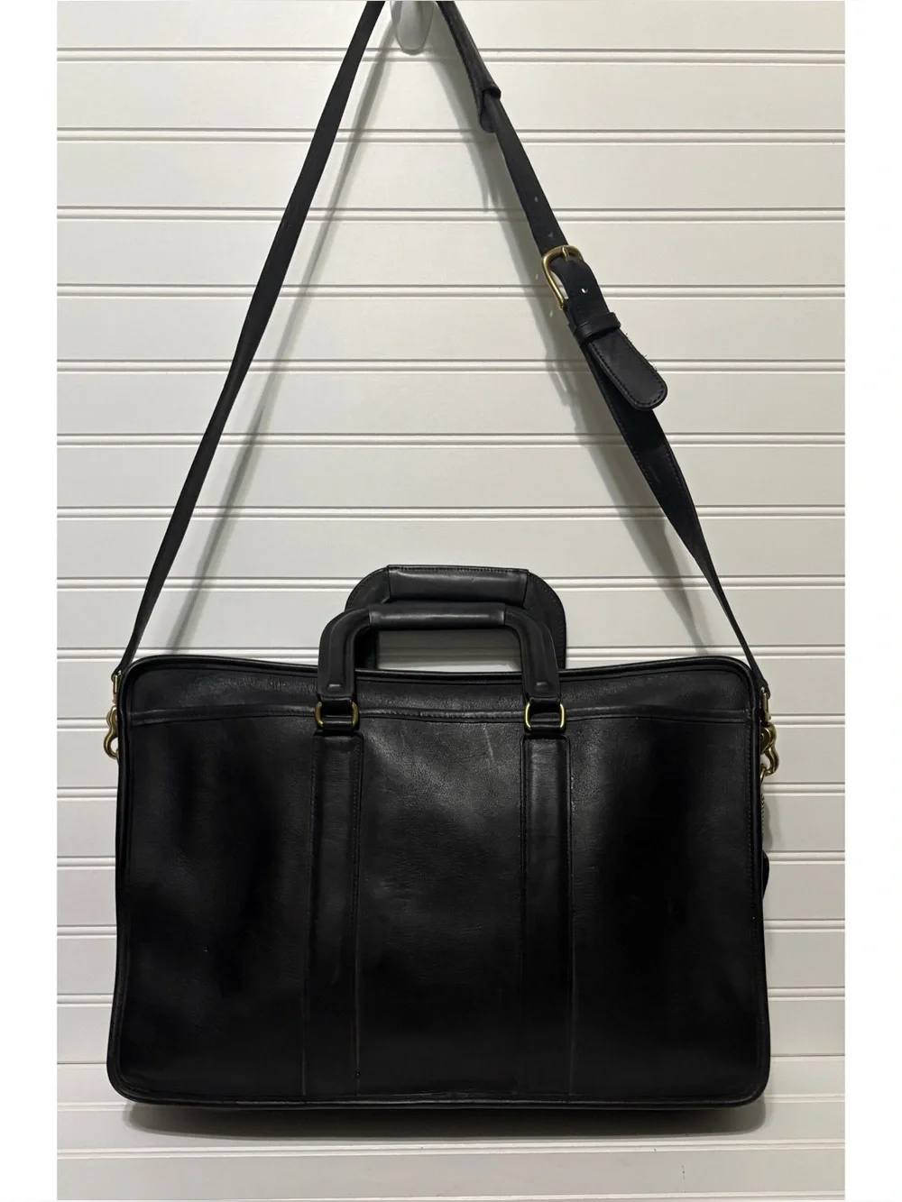 COACH Embassy Vintage Black Leather Briefcase Laptop Bag Mens Womens 5296